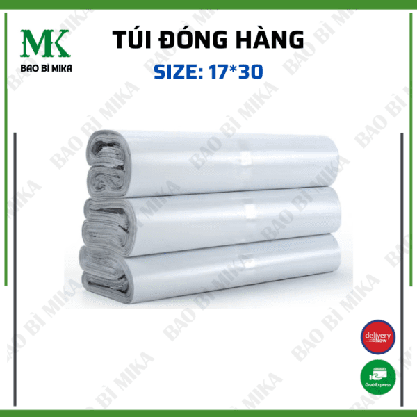 Cuộn 100 túi đóng hàng tiện lợi không thấm nước kích thước 17*30cm